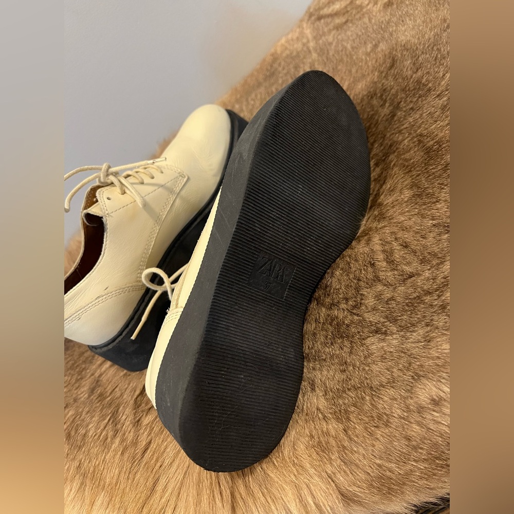 Zara Cream & Black Platform Oxford Shoes – Preloved - Picture 7 of 8
